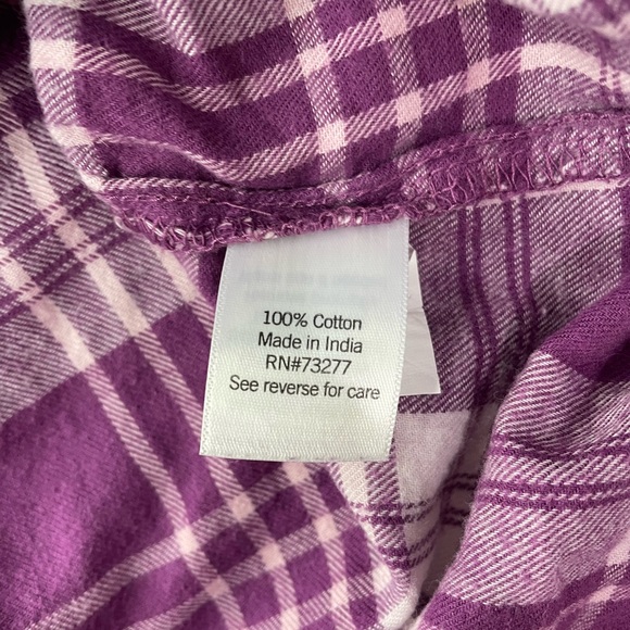 SO Girls Cotton Flannel Magenta & White Plaid Long Sleeve Size Large 10/12 #5018 - Picture 10 of 12